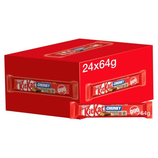 Kit Kat Chunky Duo Milk Chocolate Chocolate Bar 64g x 24