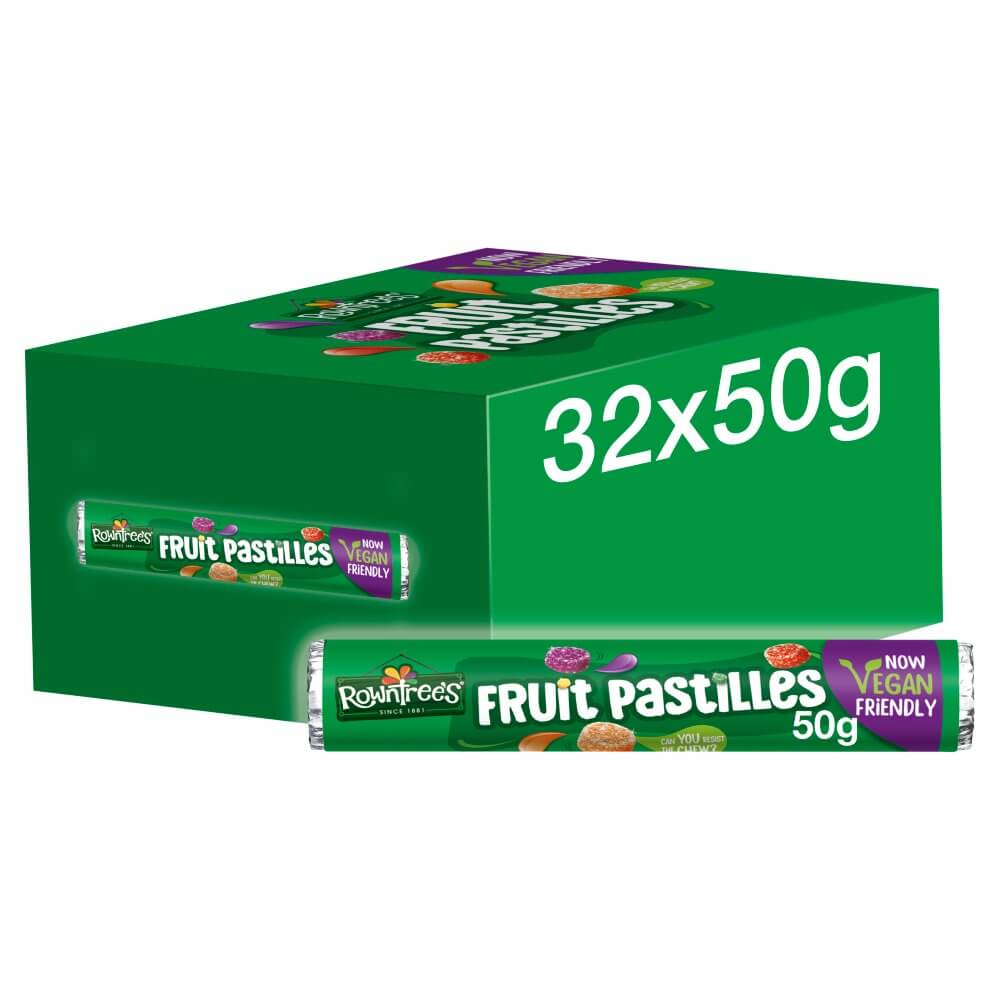 Rowntree's Fruit Pastilles Vegan Friendly Sweets Tube 50g x 32