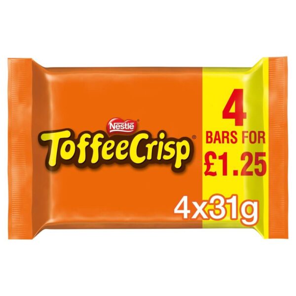Toffee Crisp Milk Chocolate Bar Multipack 31g 4 Pack