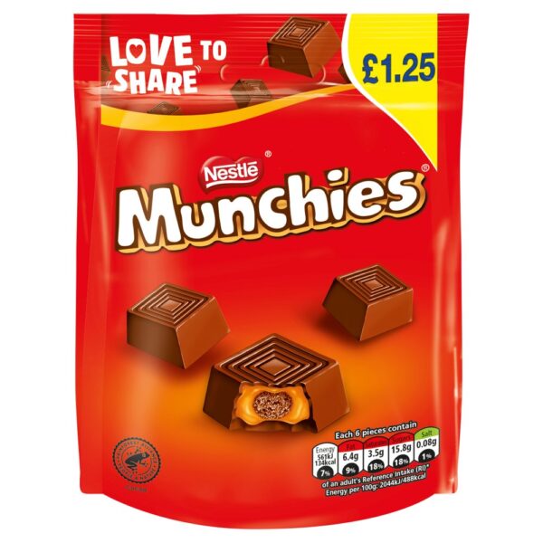 Munchies Milk Chocolate & Caramel Sharing Bag 81g PMP £1.25 x 10