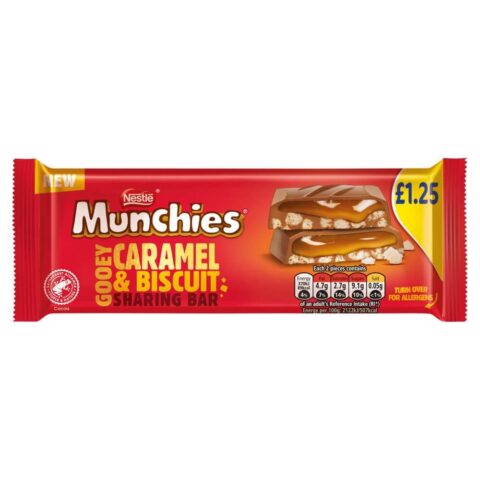 Munchies Caramel and Biscuit Chocolate Sharing Bar 87g