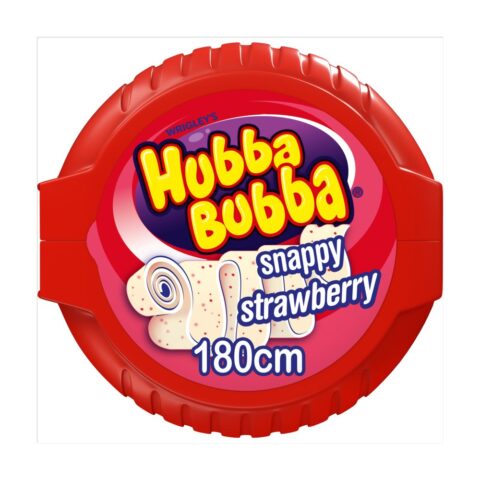 Hubba Bubba Snappy Strawberry Bubble Gum Mega Long Tape 56g x 12