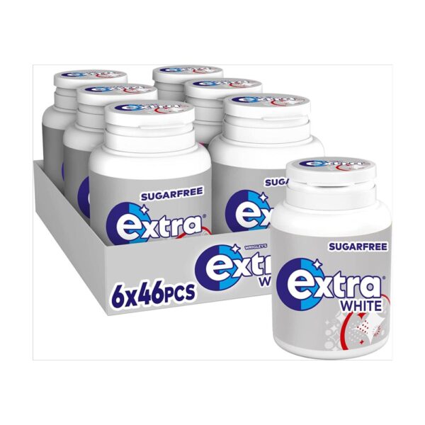 Extra White Sugarfree Chewing Gum Bottle 46 Pieces x 6