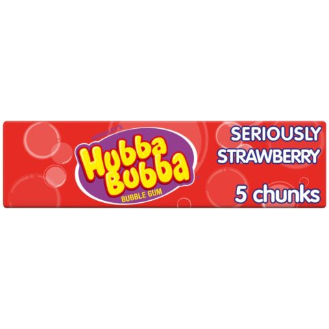 Hubba Bubba Seriously Strawberry Flavour Bubble Gum 5 Chunky Chews x 20