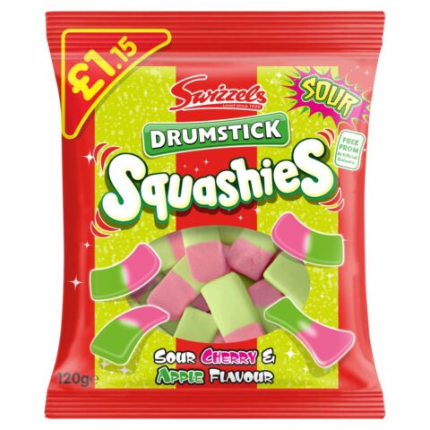 Swizzels Drumstick Squashies Sour Cherry & Apple Flavour 131g x 12