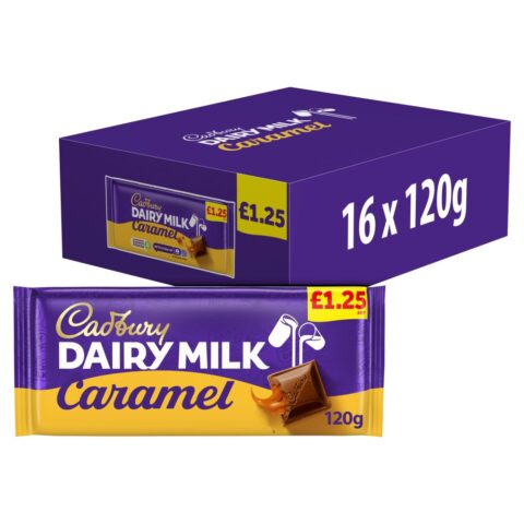 Cadbury Dairy Milk Caramel Chocolate Bar £1.25 PMP 120g x 16