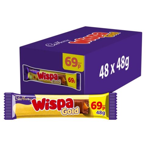 Cadbury Wispa Gold Chocolate Bar 69p PMP 48g x 48