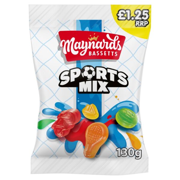 Maynards Bassetts Sports Mix Sweets Bag £1.25 PMP 165g x 12