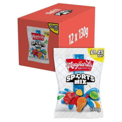 Maynards Bassetts Sports Mix Sweets Bag £1.25 PMP 165g x 12