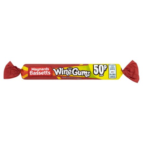 Maynards Bassetts Wine Gums Sweets Roll 50p PMP 52gx40