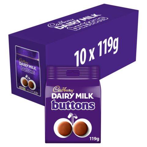Cadbury Dairy Milk Buttons Chocolate Bag 119g x 10