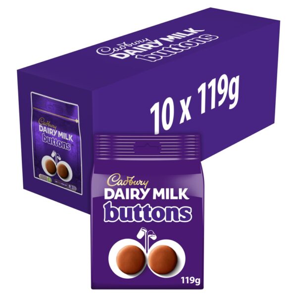 Cadbury Dairy Milk Buttons Chocolate Bag 119g x 10