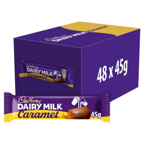 Cadbury Dairy Milk Caramel Chocolate Bar 45g x 48