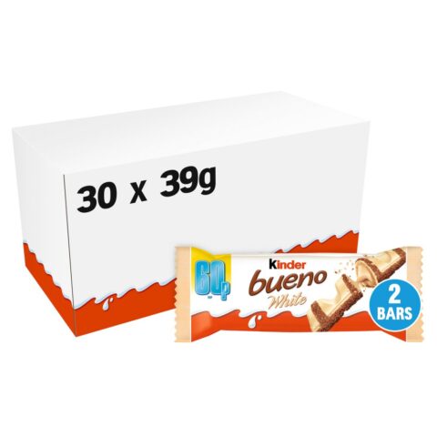 Kinder Bueno White Milk and Hazelnuts Single Bars PMP 39g x 30