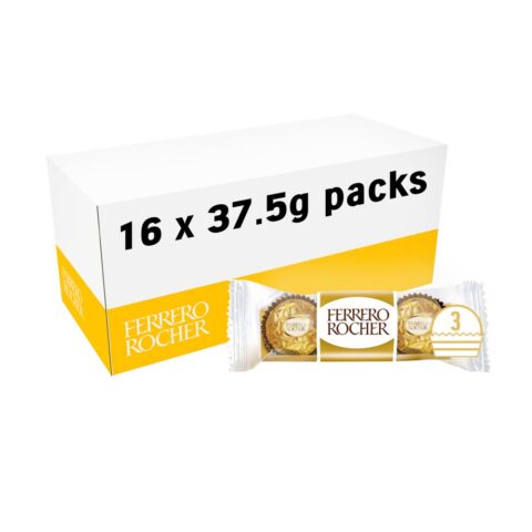 Ferrero Rocher Chocolate Pralines Treat Pack 3 Pieces (37.5g) x 16