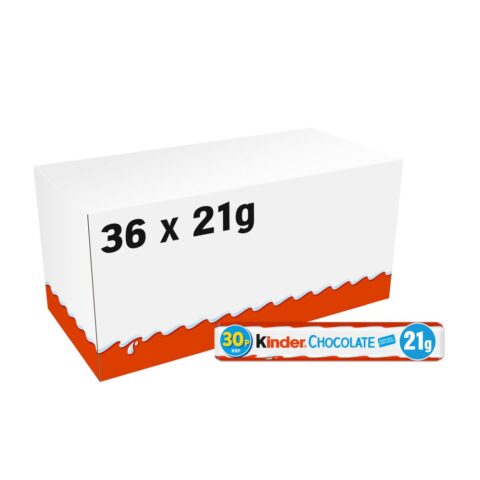 Kinder Medium Chocolate Single Bar 21g x 36