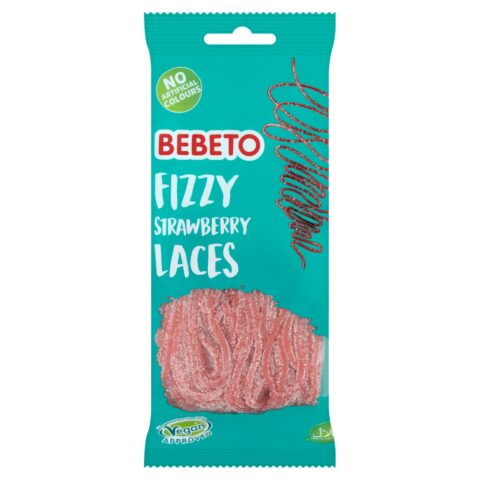 Bebeto Fizzy Strawberry Laces 160g x 12