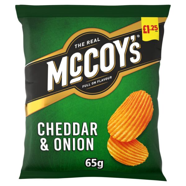McCoy's Cheddar & Onion Sharing Crisps 65g, £1.25 PMP x 20