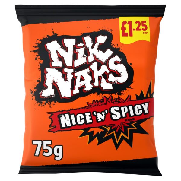 Nik Naks Nice 'N' Spicy Crisps 75g, £1.25 PMP x 20