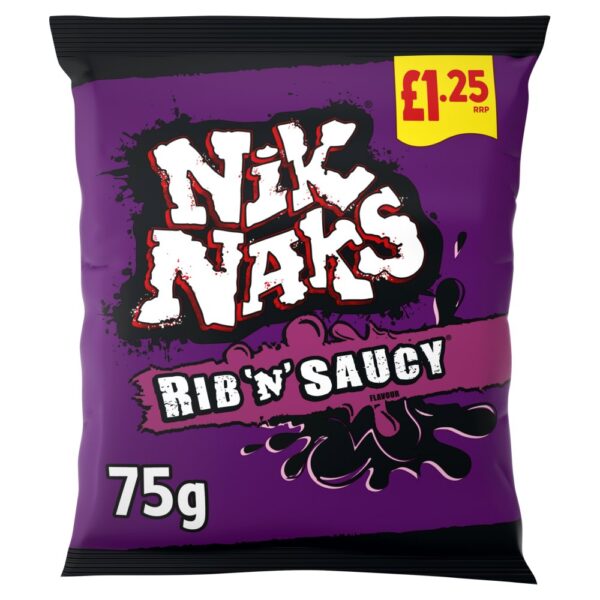 Nik Naks Rib 'N' Saucy Crisps 75g, £1.25 PMP x 20