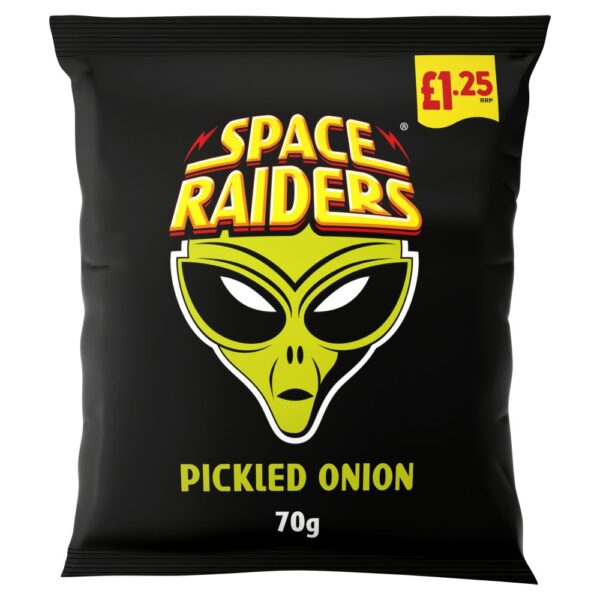Space Raiders Pickled Onion Crisps 70g, £1.25 PMP x 20