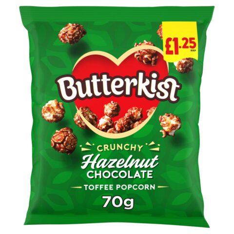 Butterkist Hazelnut Chocolate Toffee Popcorn 70g, £1.25 PMP x 15