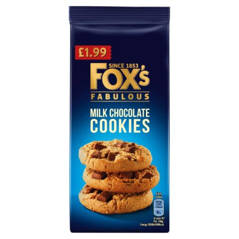 Fox's Fabulous Milk Chocolate Cookies 180g x 8