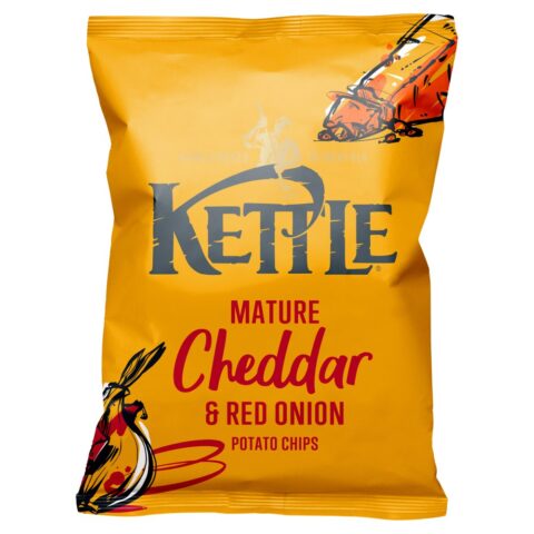 KETTLE® Chips Mature Cheddar & Red Onion Sharing Crisps 130g x 12