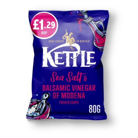 KETTLE® Chips Sea Salt & Balsamic Vinegar of Modena Crisps 80g x 12