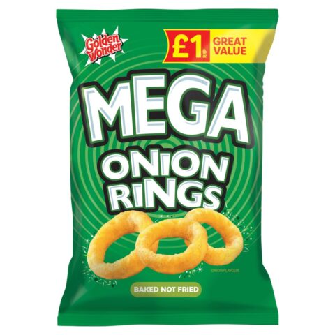 Golden Wonder Mega Onion Rings Onion Flavour 50g x 18