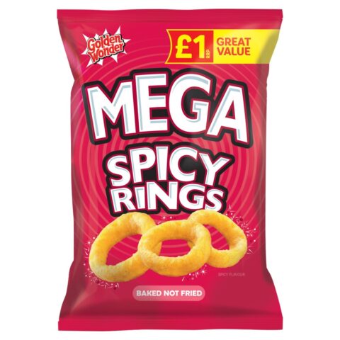 Golden Wonder Mega Spicy Rings Spicy Flavour 50g x 18