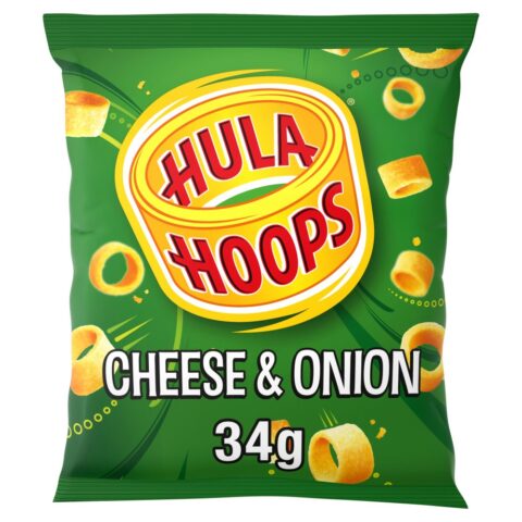 Hula Hoops Cheese & Onion Crisps 34g x 32