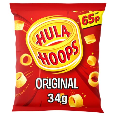 Hula Hoops Original Crisps 34g, 65p PMP x 32