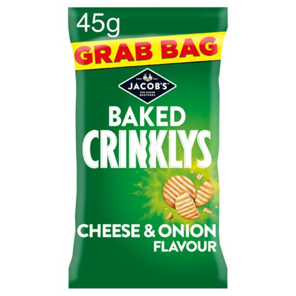 Jacob's Baked Crinklys Cheese & Onion Grab Bag 45g x 30