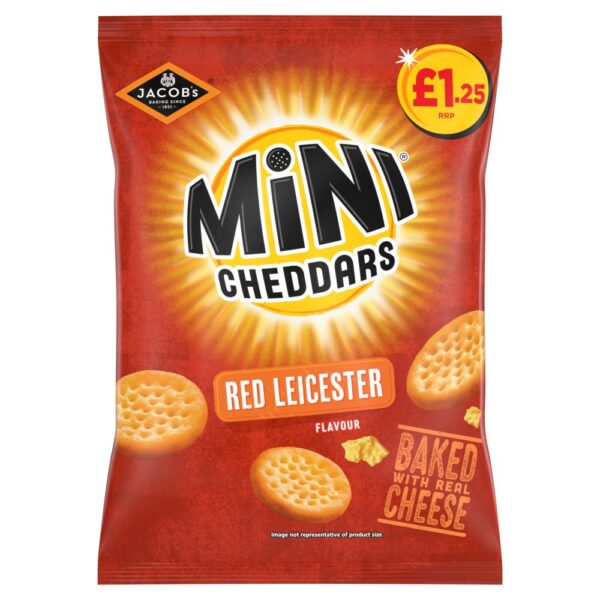 Jacob's Mini Cheddars Red Leicester Snacks 90g PMP £1.25 x 15
