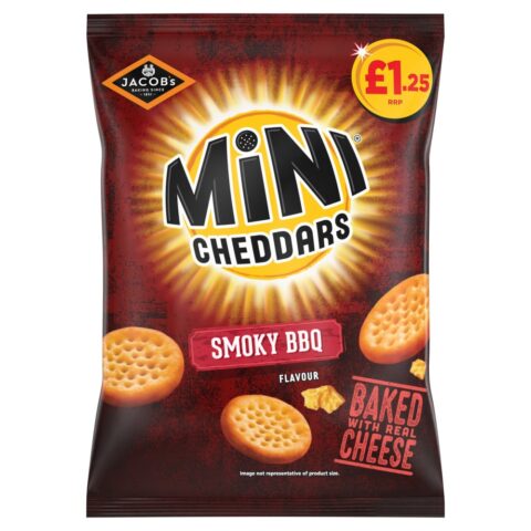 Jacob's Mini Cheddars Smoky BBQ Snacks 90g PMP £1.25 x 15