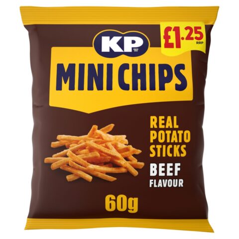 KP Minichips BBQ Beef Crisps 60g, £1.25 PMP x 20