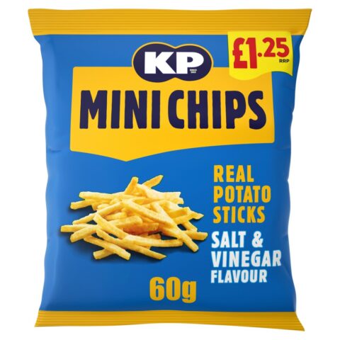 KP Minichips Salt & Vinegar Crisps 60g, £1.25 PMP x 20
