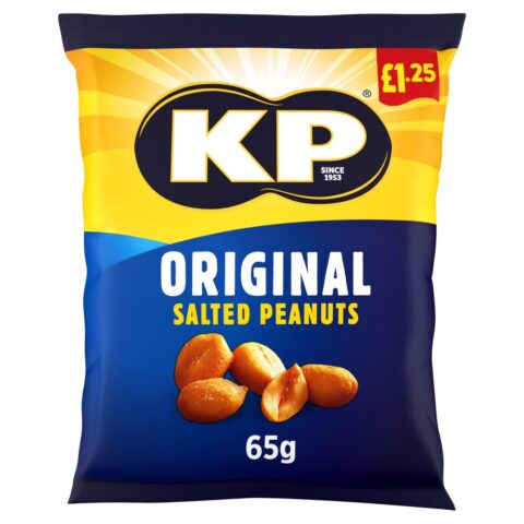 KP Original Salted Peanuts 65g, £1.25 PMP x 16