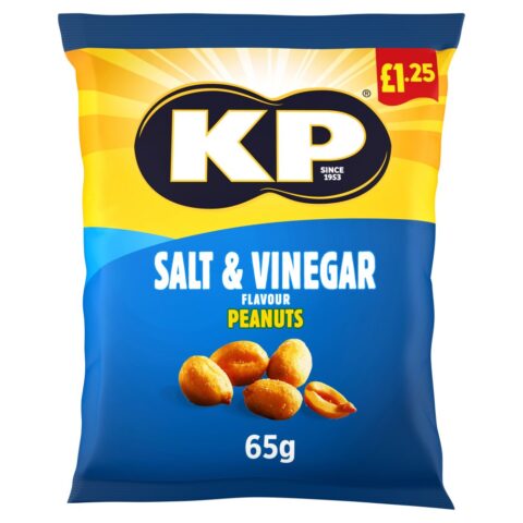 KP Salt & Vinegar Peanuts 65g, £1.25 PMP x 16