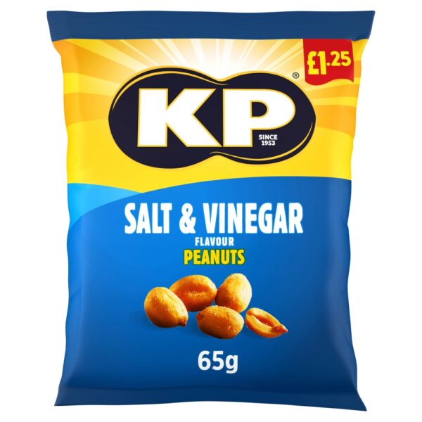 KP Salt & Vinegar Peanuts 65g, £1.25 PMP x 16