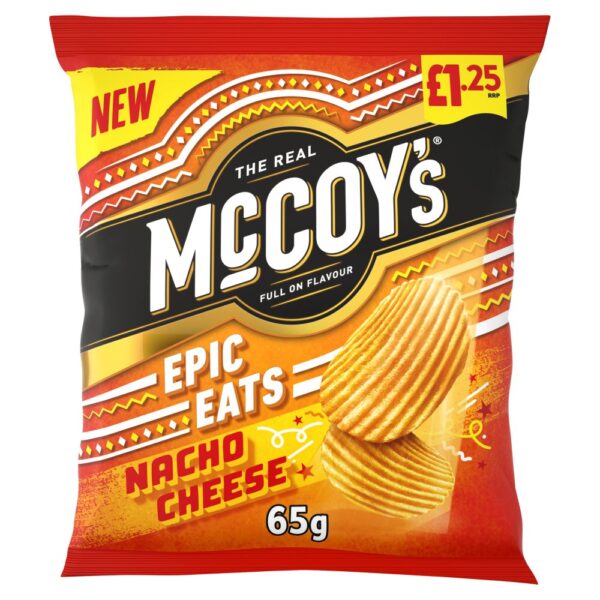 McCoy's Epic Eats Nacho Cheese Sharing Crisps 65g, £1.25 PMP x 20