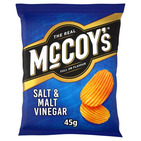 McCoy's Ridge Cut Salt & Malt Vinegar Flavour Potato Crisps 45g x 26