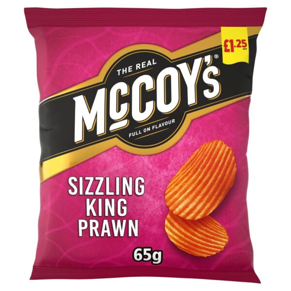 McCoy's Sizzling King Prawn Sharing Crisps 65g, £1.25 PMP x 20