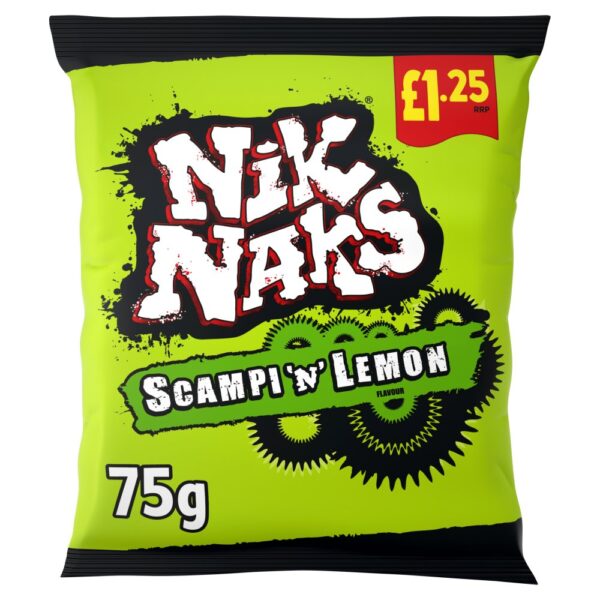 Nik Naks Scampi 'N' Lemon Crisps 75g, £1.25 PMP x 20