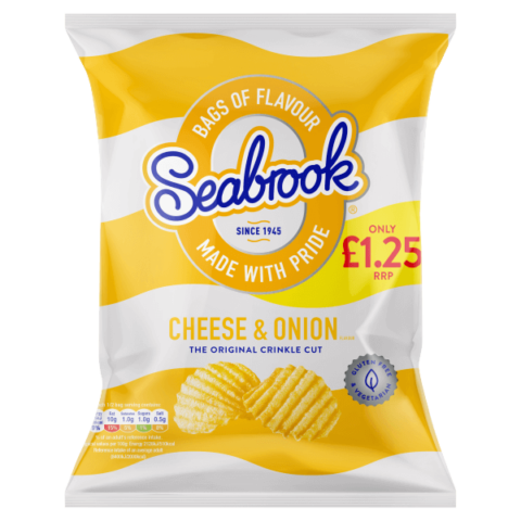 Seabrook Cheese & Onion Crinkle PMP £1.25 x 18