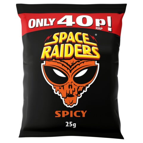 Space Raiders Spicy Crisps 25g, 40p PMP x 36